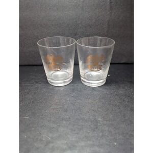 Culver Gold Eagle Low Ball Rock Glasses, Old‎ Fashioned Bar Glass Set, Drinkware